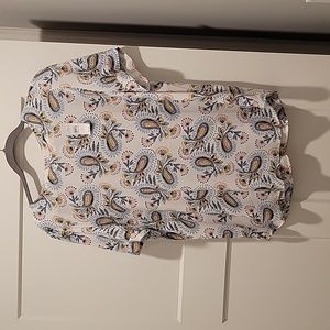 NWT Loft Paisley Dress Shirt with Button Back Detail